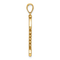 14K 3-D Polished/ Textured Fishbone Charm-K8111