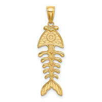 14K 3-D Polished/ Textured Fishbone Charm-K8111