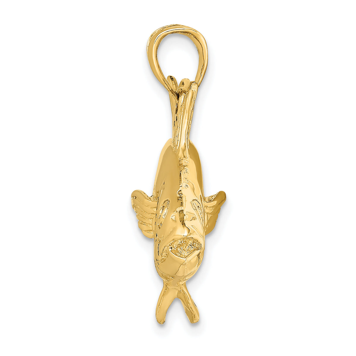 14K 3-D Polished Skipjack Tuna Fish Charm-K8113