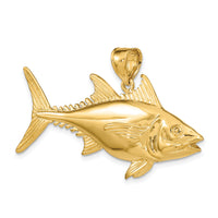 14K 3-D Polished Skipjack Tuna Fish Charm-K8113