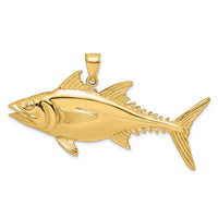14K 3-D Polished Skipjack Tuna Fish Charm-K8113