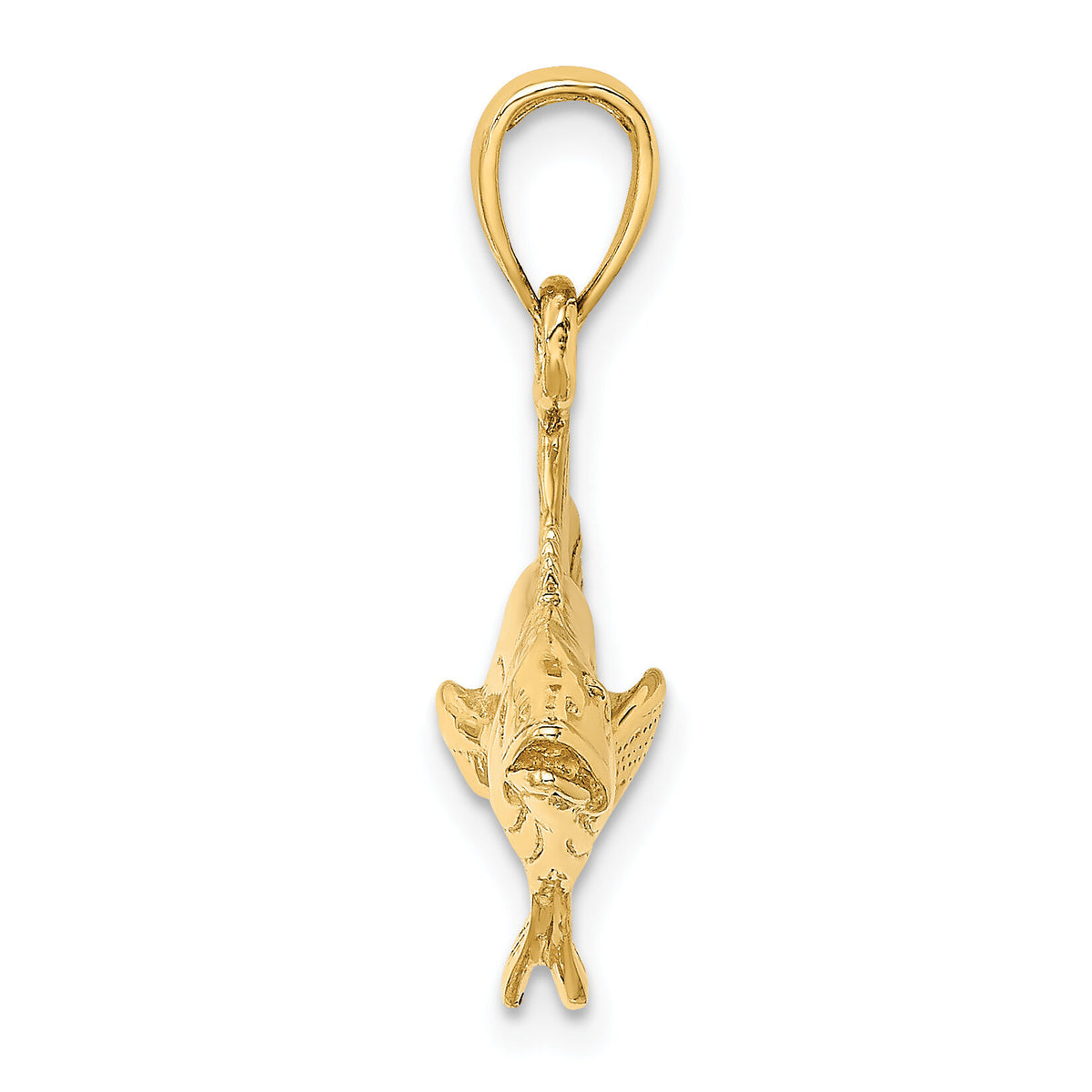 14K 3-D Polished Cobia Fish Charm-K8114