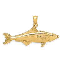 14K 3-D Polished Cobia Fish Charm-K8114