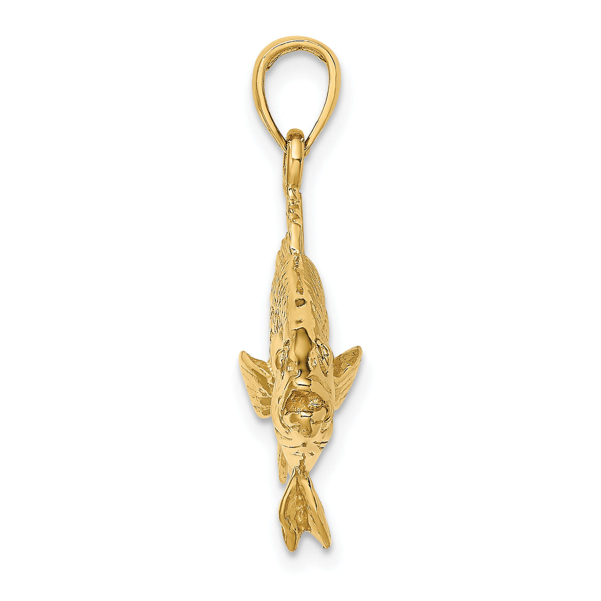 14K 3-D Textured Red Snapper Fish Charm-K8117