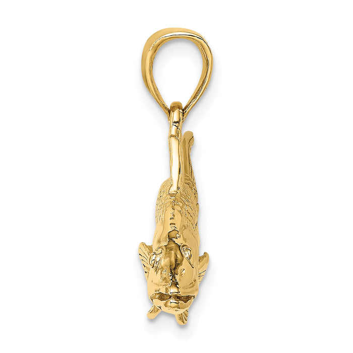 14K 3-D Snook Fish Charm-K8118