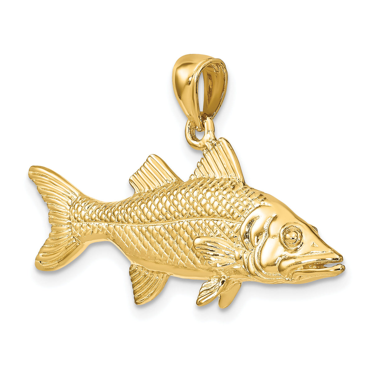 14K 3-D Snook Fish Charm-K8118