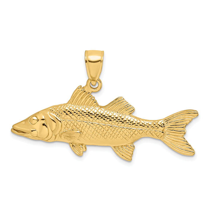 14K 3-D Snook Fish Charm-K8118