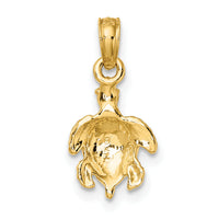 14K Textured Sea Turtle Charm-K8123