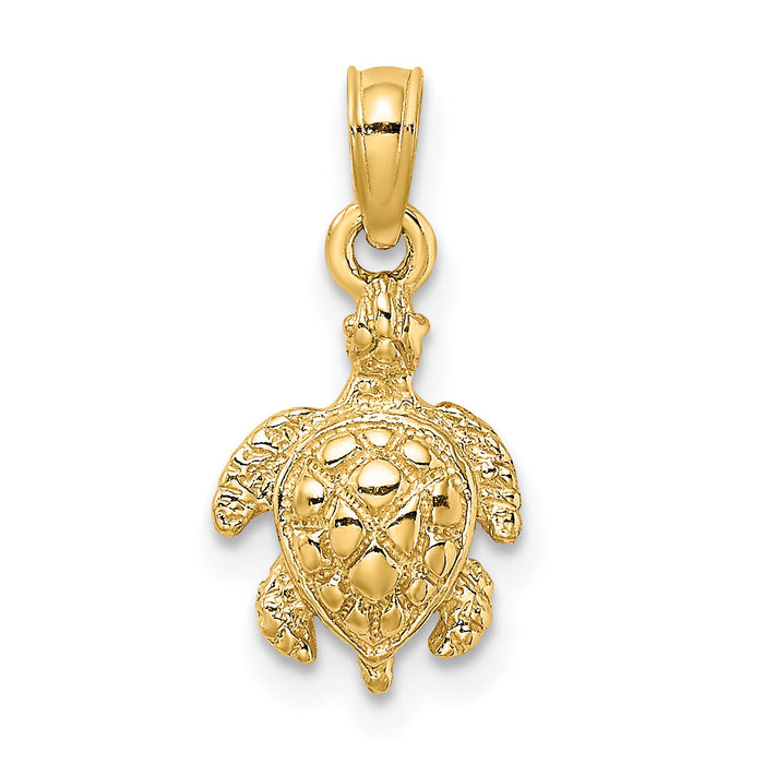 14K Textured Sea Turtle Charm-K8123