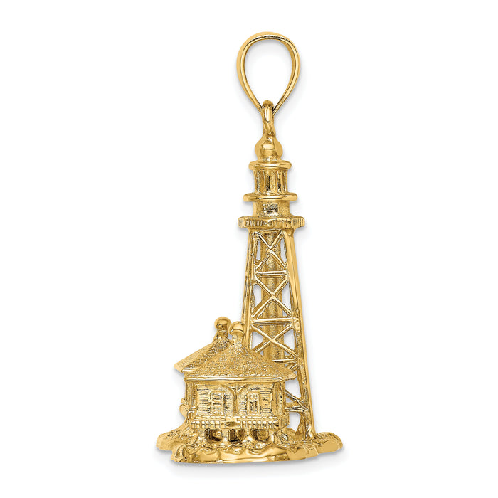 14K 3D SANIBEL ISLAND Lighthouse Charm-K8124
