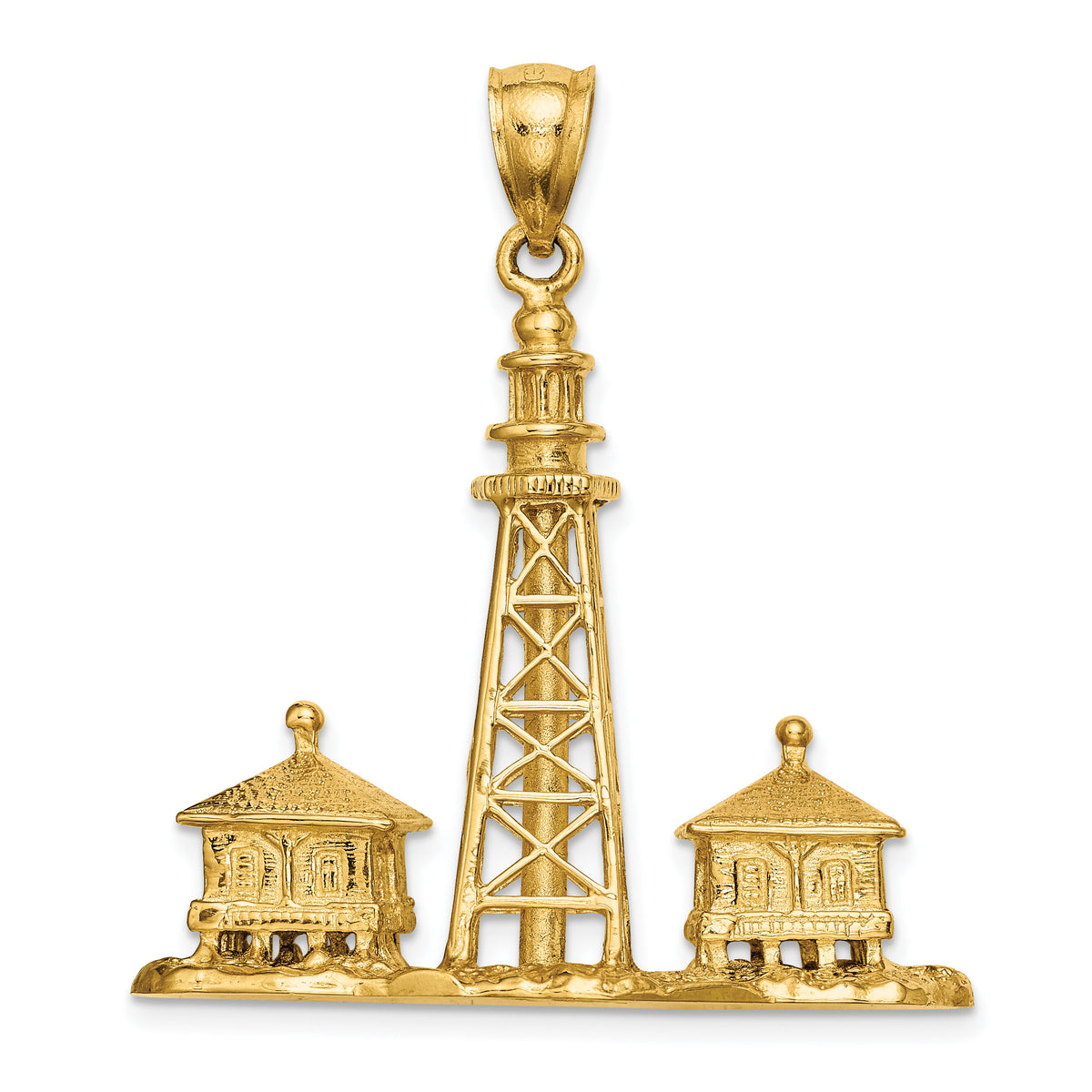 14K 3D SANIBEL ISLAND Lighthouse Charm-K8124