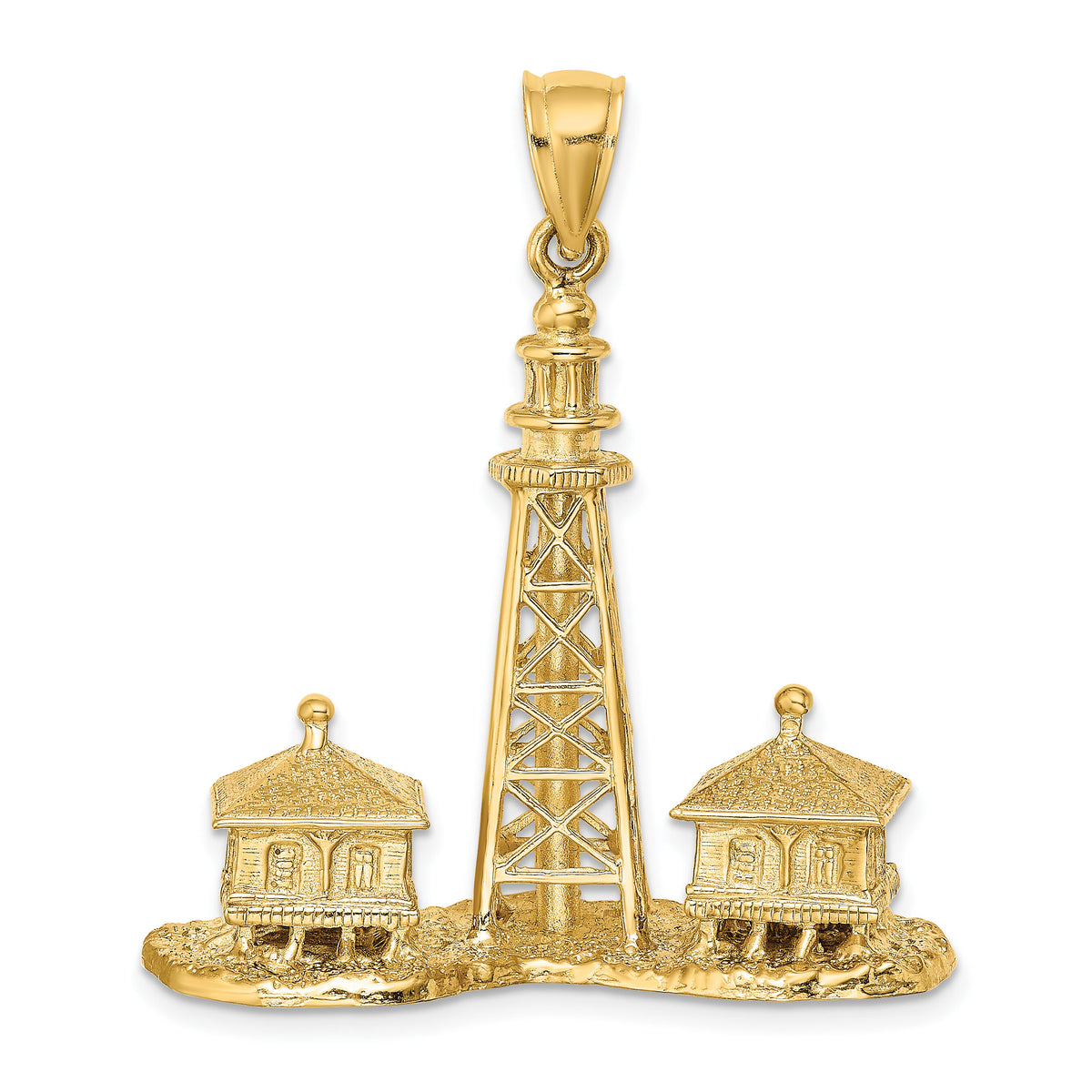 14K 3D SANIBEL ISLAND Lighthouse Charm-K8124