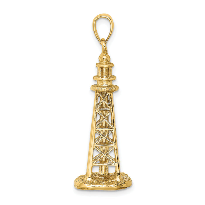 14K 3D SANIBEL ISLAND Lighthouse Charm-K8125