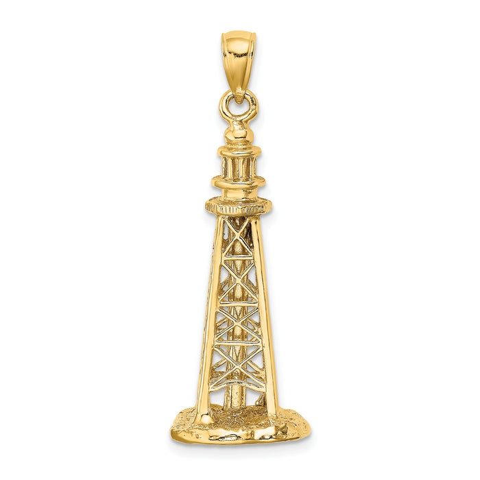 14K 3D SANIBEL ISLAND Lighthouse Charm-K8125