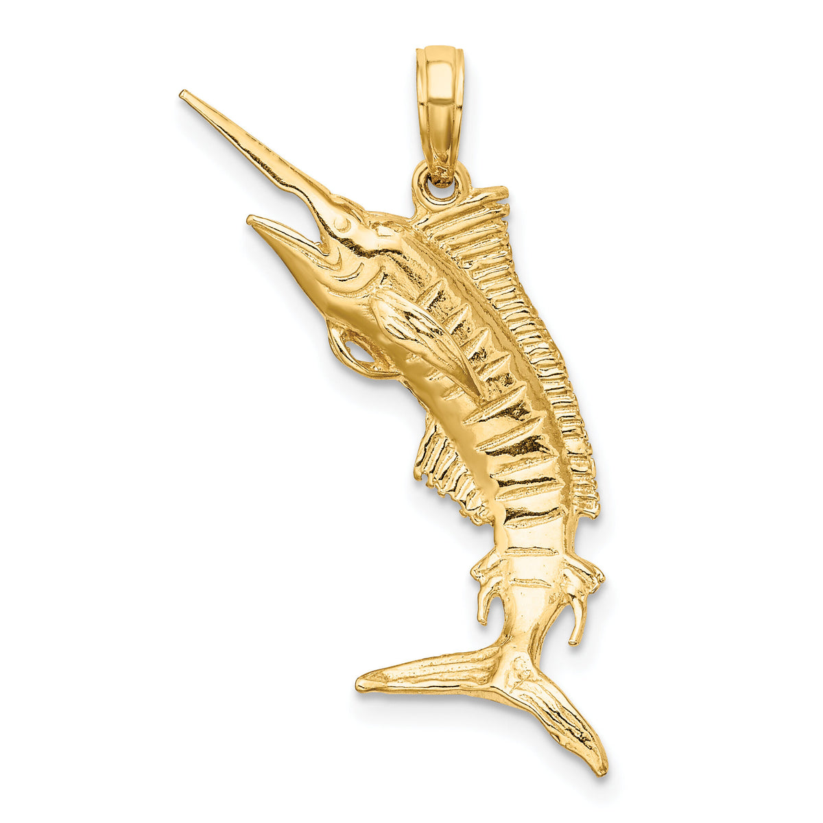 14K 3-D Polished Blue Marlin Charm-K8131