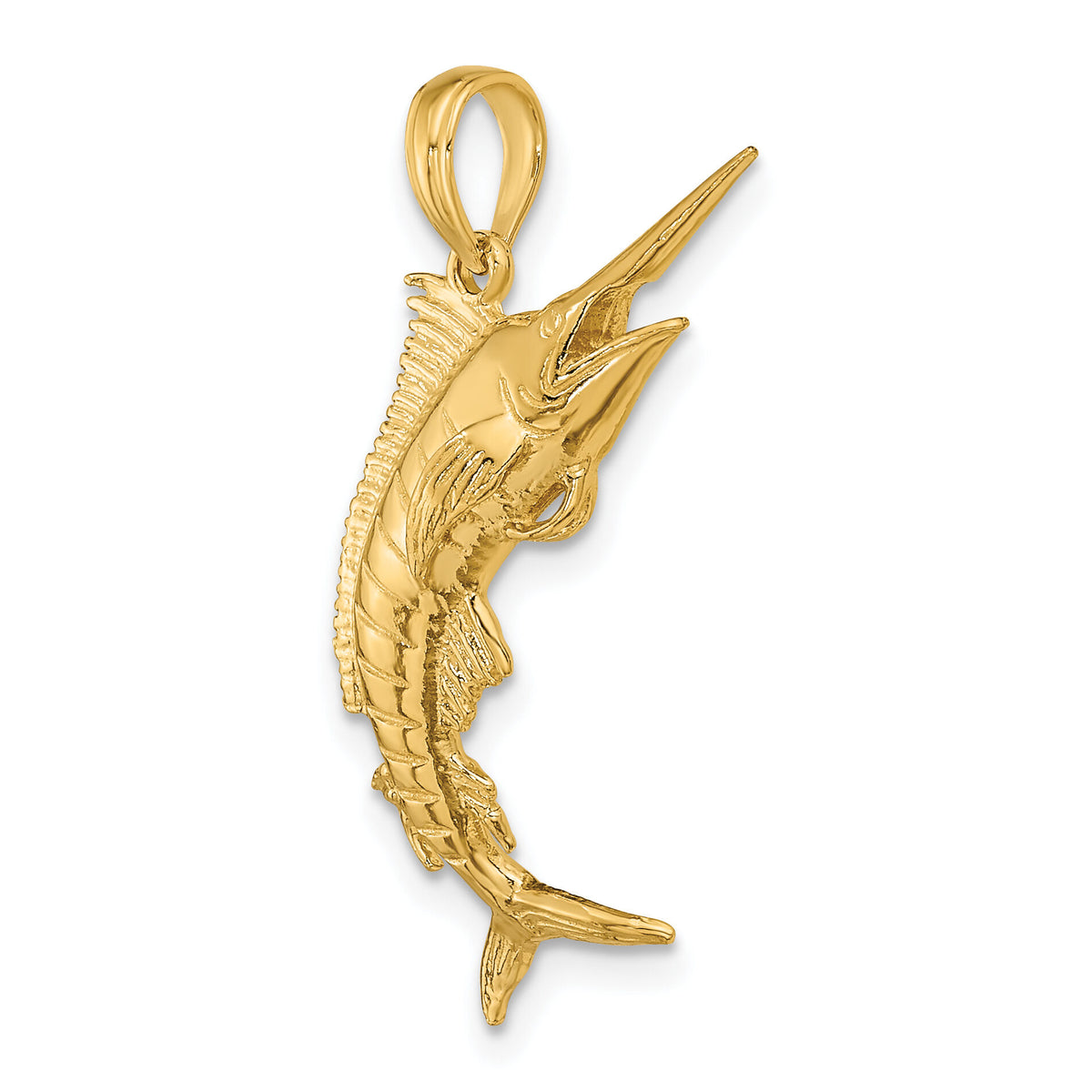 14K 3-D Polished Blue Marlin Charm-K8131