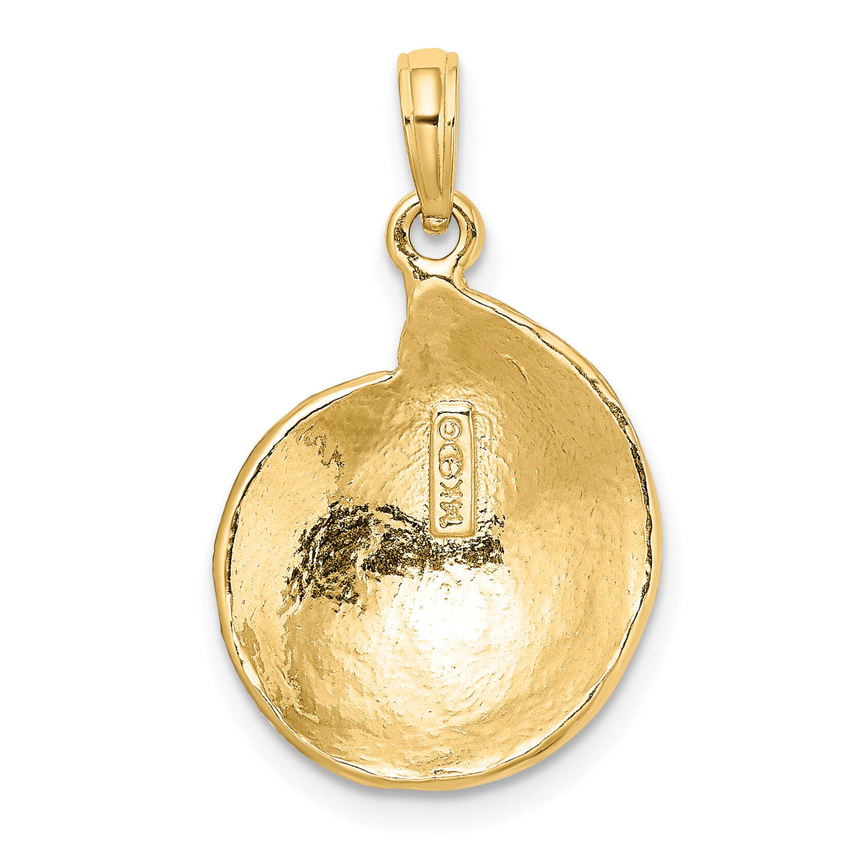 14K Textured Troca Shell Charm-K8135