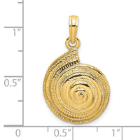 14K Textured Troca Shell Charm-K8135