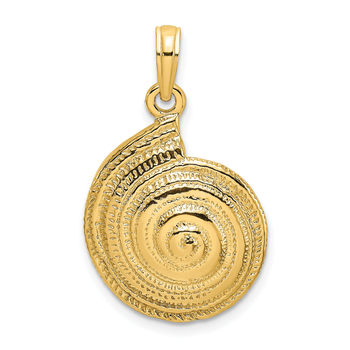 14K Textured Troca Shell Charm-K8135