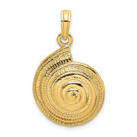 14K Textured Troca Shell Charm-K8135