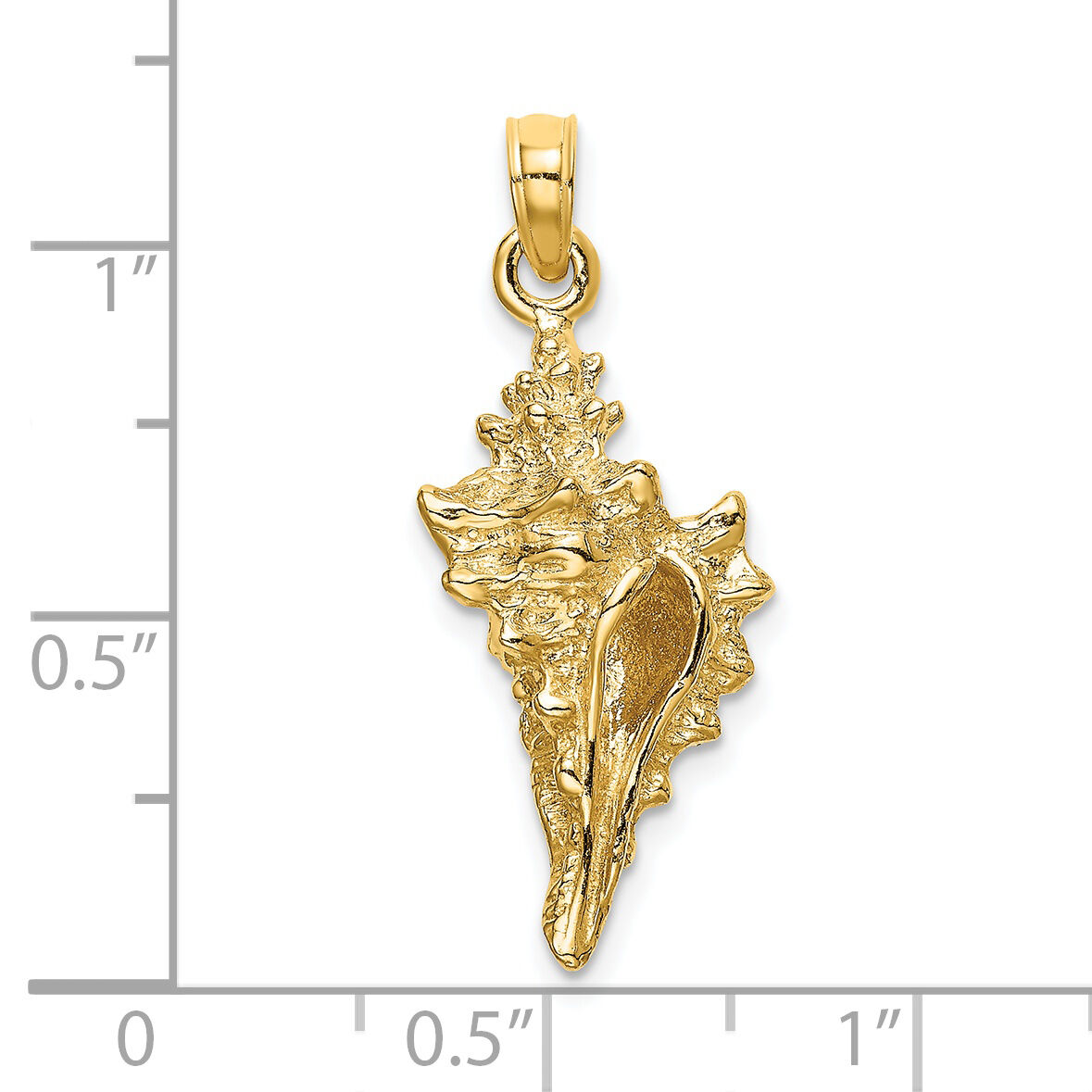 14K 3-D Conch Shell Charm-K8136