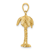 14K 3-D Textured Palm Tree Charm-K8138