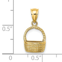 14K 2-D Flat Back Basket Charm-K8139