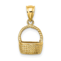 14K 2-D Flat Back Basket Charm-K8139