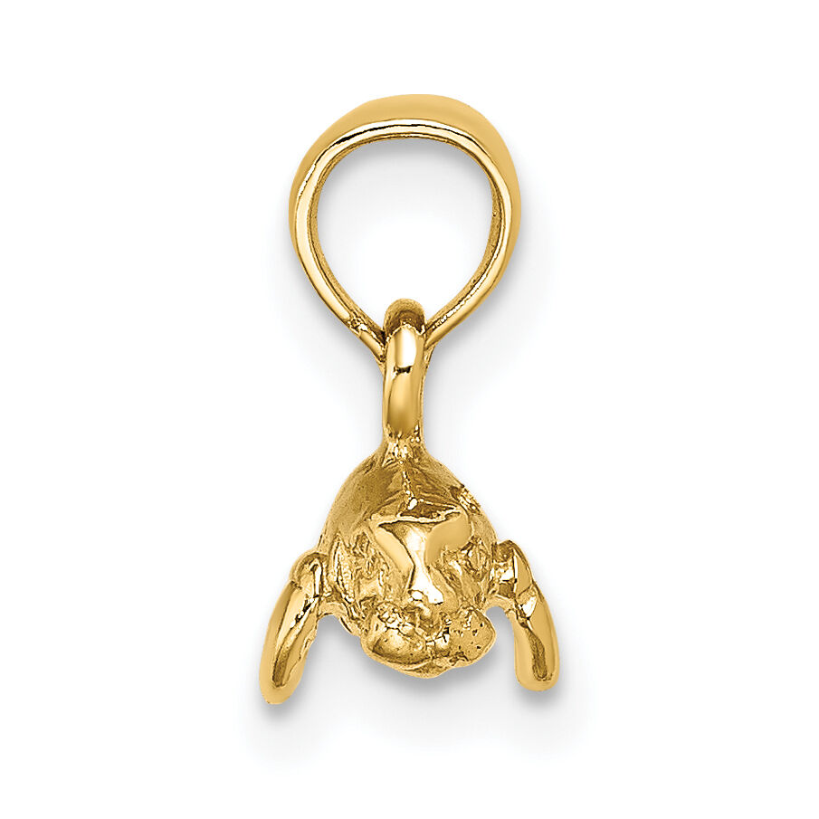 14K 3-D Polished Mini Manatee Charm-K8145