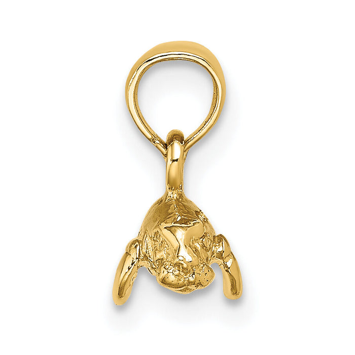 14K 3-D Polished Mini Manatee Charm-K8145