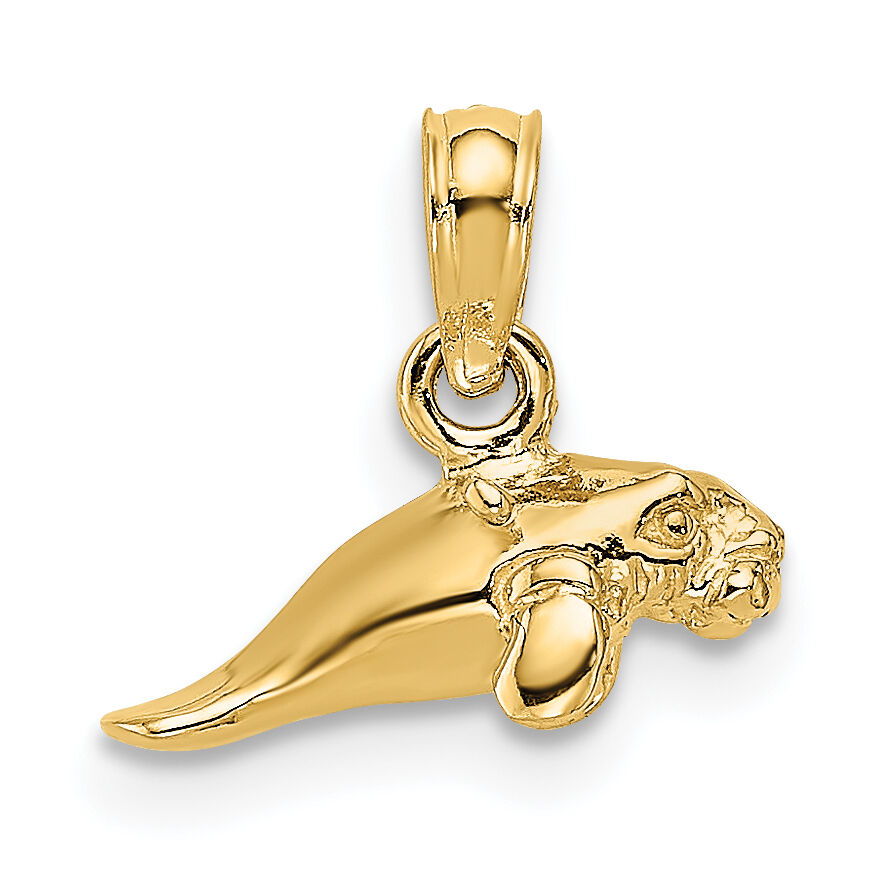 14K 3-D Polished Mini Manatee Charm-K8145