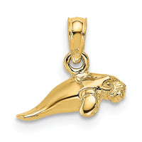 14K 3-D Polished Mini Manatee Charm-K8145