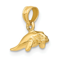 14K 3-D Polished Mini Manatee Charm-K8145