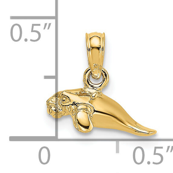 14K 3-D Polished Mini Manatee Charm-K8145
