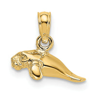 14K 3-D Polished Mini Manatee Charm-K8145