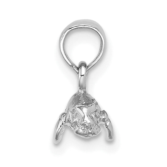 14K White Gold 3-D Polished Mini Manatee Charm-K8145W