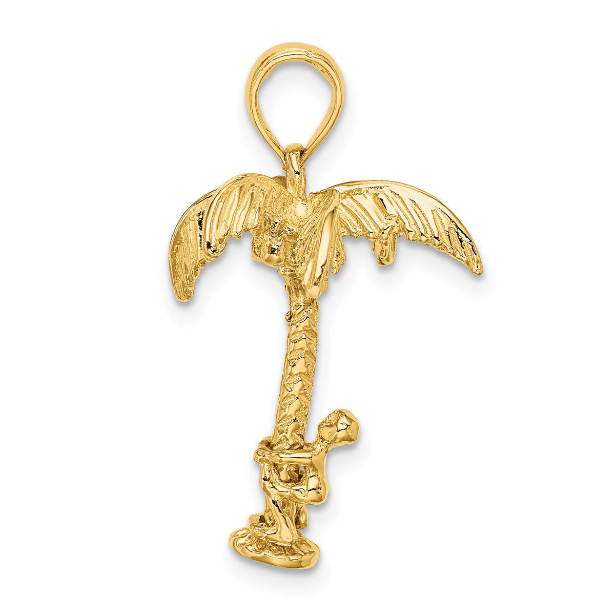 14K 3-D Palm Tree W/Moveable Man Charm-K8146