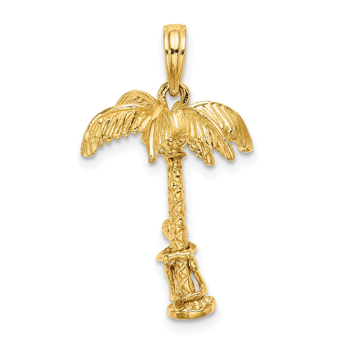 14K 3-D Palm Tree W/Moveable Man Charm-K8146