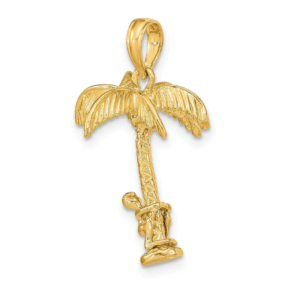 14K 3-D Palm Tree W/Moveable Man Charm-K8146