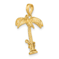 14K 3-D Palm Tree W/Moveable Man Charm-K8146