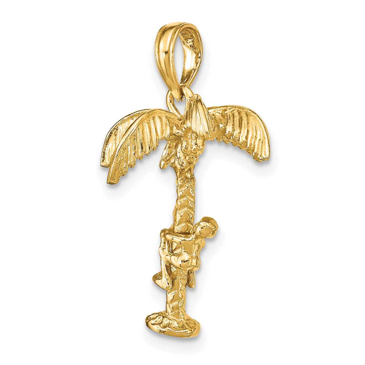 14K 3-D Palm Tree W/Moveable Man Charm-K8146
