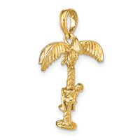 14K 3-D Palm Tree W/Moveable Man Charm-K8146