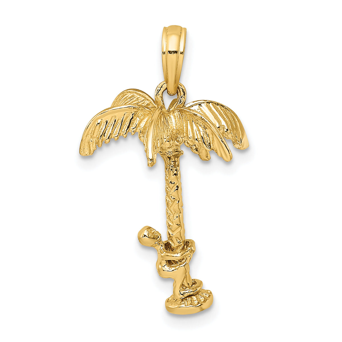 14K 3-D Palm Tree W/Moveable Man Charm-K8146