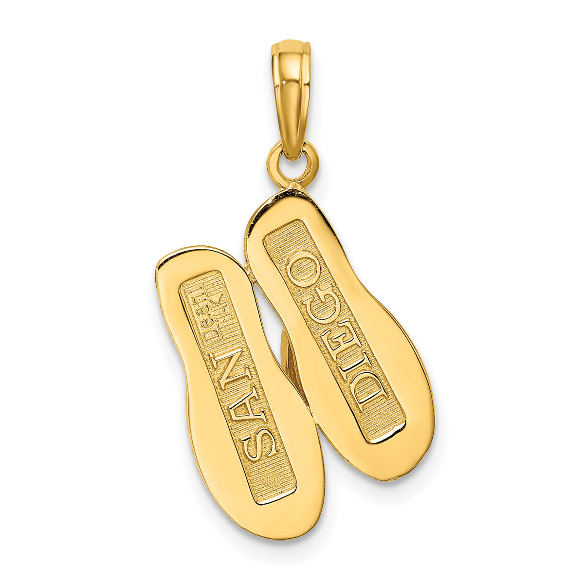 14K Large SAN DIEGO Double Flip-Flop Charm-K8151