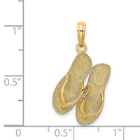 14K Large SAN DIEGO Double Flip-Flop Charm-K8151