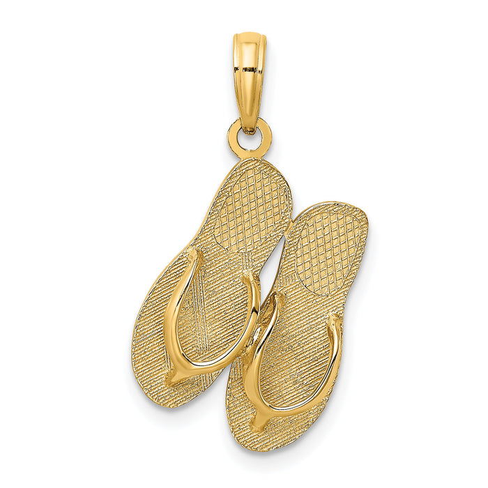 14K Large SAN DIEGO Double Flip-Flop Charm-K8151