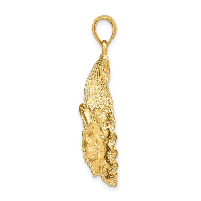 14k Scallop Shell with Crab Pendant-K8152