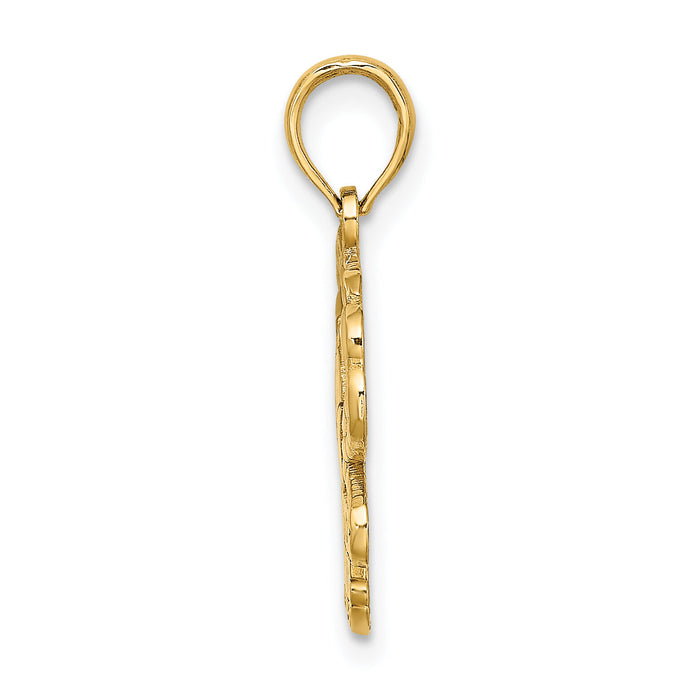 14K Polished OUTER BANKS Crab Charm-K8154
