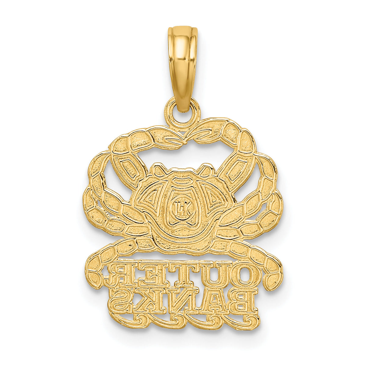 14K Polished OUTER BANKS Crab Charm-K8154