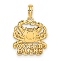 14K Polished OUTER BANKS Crab Charm-K8154